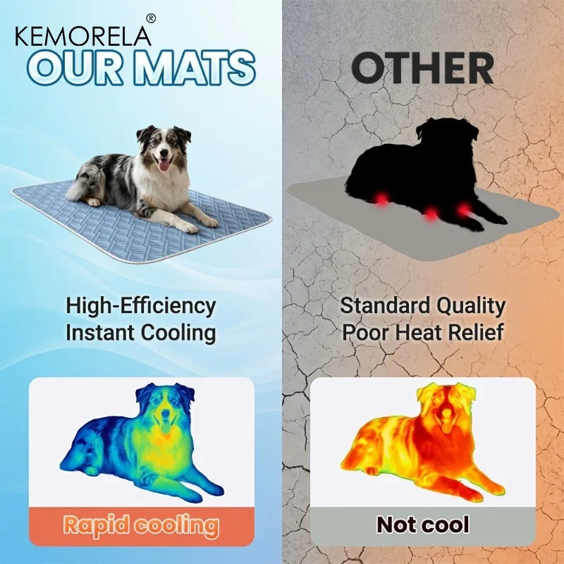 1Pc Summer Dog Cooling Mat Ice Slicky Fiber Fabric Cooling Mat Universal Cooling Mat for Puppies and Adult Dogs