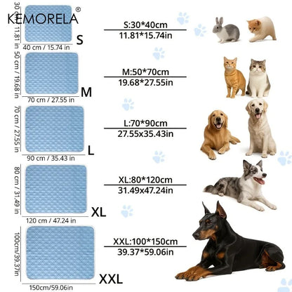 1Pc Summer Dog Cooling Mat Ice Slicky Fiber Fabric Cooling Mat Universal Cooling Mat for Puppies and Adult Dogs