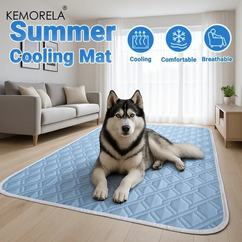 1Pc Summer Dog Cooling Mat Ice Slicky Fiber Fabric Cooling Mat Universal Cooling Mat for Puppies and Adult Dogs