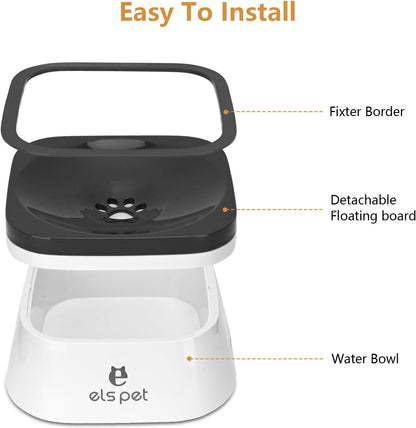 Non Spill Dog Water Bowl,Pet Water Bowl for Dogs Cat Puppy Kitty,1.5L