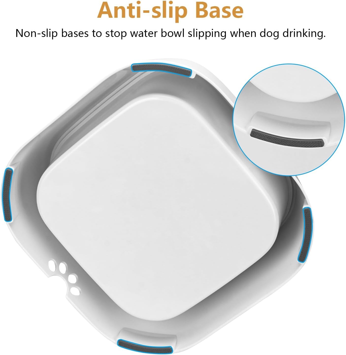 Non Spill Dog Water Bowl,Pet Water Bowl for Dogs Cat Puppy Kitty,1.5L
